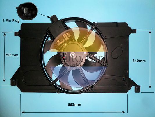 AUTO AIR 05-1273 Radiator Fan Electric Motor Centre Cooling Fits Ford Focus