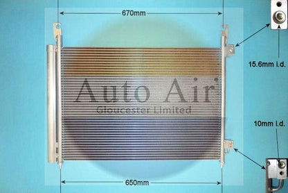 AUTO AIR 16-9809A Air Conditioning Condenser A/C Air Con For Renault Koleos