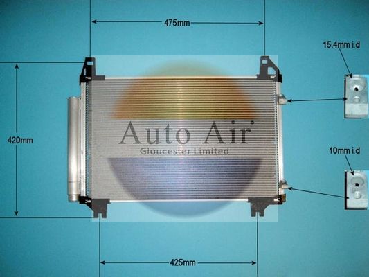 AUTO AIR 16-9956 Air Conditioning Condenser A/C Air Con Fits Subaru Toyota