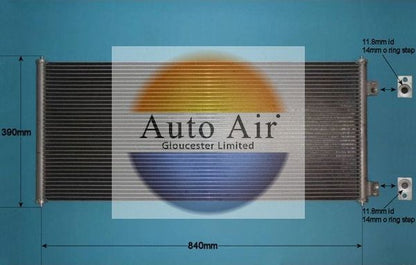 AUTO AIR 16-1135A Air Conditioning Condenser A/C Air Con Fits Ford Transit