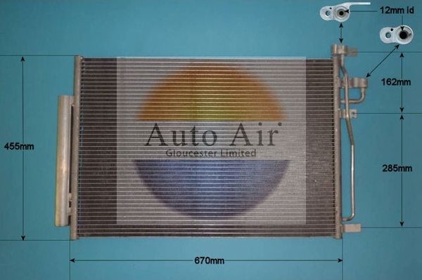 AUTO AIR 16-1372 Air Condenser A/C Air Conditioning Fits Chevrolet Vauxhall