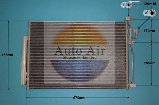 AUTO AIR 16-1372 Air Condenser A/C Air Conditioning Fits Chevrolet Vauxhall