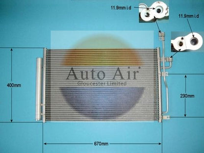 AUTO AIR 16-1375 Air Condenser A/C Air Conditioning Fits Chevrolet Vauxhall