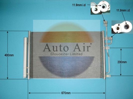 AUTO AIR 16-1375 Air Condenser A/C Air Conditioning Fits Chevrolet Vauxhall