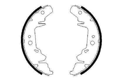 BOSCH 0986487659 Brake Shoe Set Rear 57mm Width Fits Chrysler Dodge Kia