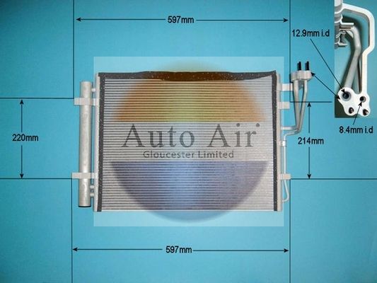 Auto Air 16-1423 A/C Condenser Air Conditioning Fits Hyundai ix20 Kia Venga