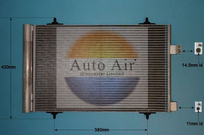 AUTO AIR 16-6232 Air Conditioning Condenser A/C Air Con For Citroen Peugeot