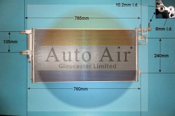 Auto Air 16-6665 A/C Air Con Condenser Air Conditioning With Dryer Fits Ford
