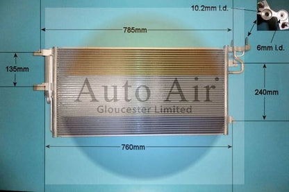 Auto Air 16-6665 A/C Air Con Condenser Air Conditioning With Dryer Fits Ford