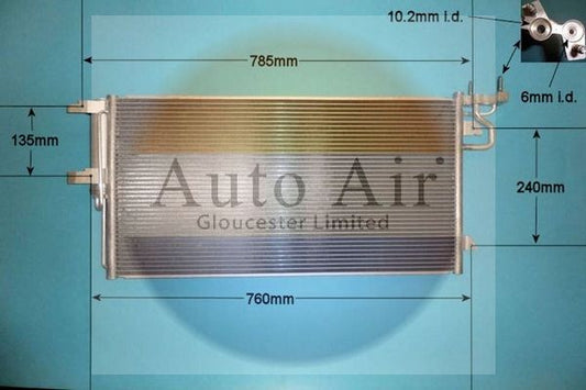 Auto Air 16-6665 A/C Air Con Condenser Air Conditioning With Dryer Fits Ford