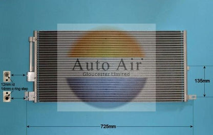 Auto Air 16-9002 A/C Air Con Condenser Air Conditioning Fits Jaguar X-Type