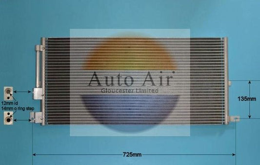Auto Air 16-9002 A/C Air Con Condenser Air Conditioning Fits Jaguar X-Type