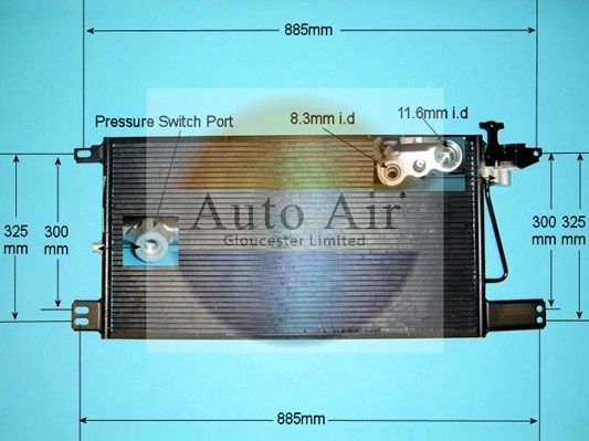 AUTO AIR 16-9009 Air Conditioning Condenser A/C Air Con Replacement Fits SCANIA