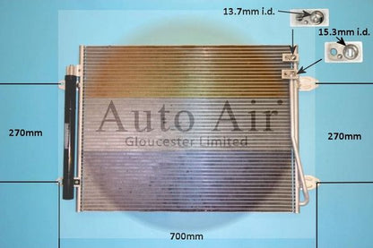 AUTO AIR 16-1391 Air Conditioning Condenser Fits VW Passat Passat Alltrack CC