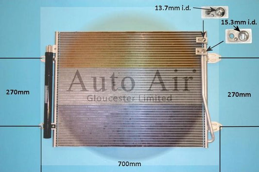 AUTO AIR 16-1391 Air Conditioning Condenser Fits VW Passat Passat Alltrack CC