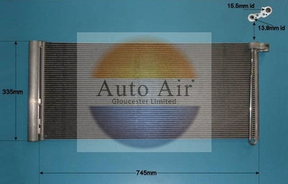 AUTO AIR 16-9673 Air Condenser A/C Air Conditioning Fits Porsche Panamera