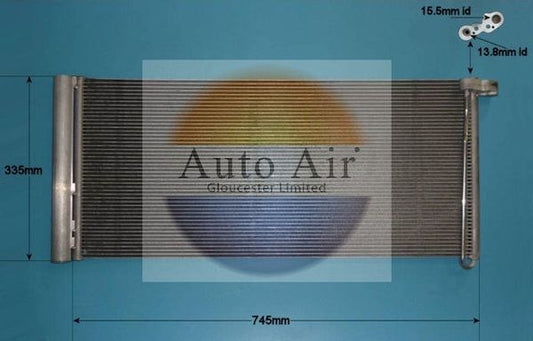 AUTO AIR 16-9673 Air Condenser A/C Air Conditioning Fits Porsche Panamera