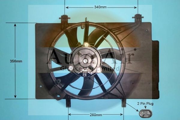 AUTO AIR 05-1278 Radiator Fan Electric Motor Centre Fits Ford B-Max Fiesta