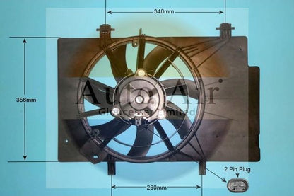 AUTO AIR 05-1278 Radiator Fan Electric Motor Centre Fits Ford B-Max Fiesta