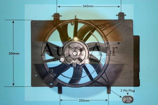 AUTO AIR 05-1278 Radiator Fan Electric Motor Centre Fits Ford B-Max Fiesta