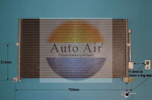 AUTO AIR 16-1131 Air Conditioning Condenser A/C Air Con Fits Ford Mondeo