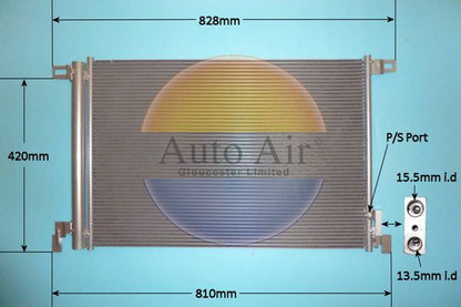 Auto Air 16-0057 Air Conditioning Condenser Fits Audi A6 A7 A8 Q7 Q8 VW Touareg