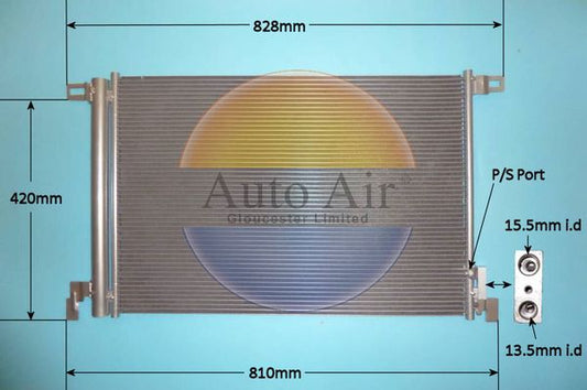 Auto Air 16-0057 Air Conditioning Condenser Fits Audi A6 A7 A8 Q7 Q8 VW Touareg