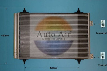 AUTO AIR 16-9928 Air Condenser A/C Air Conditioning Fits Citroen DS Peugeot
