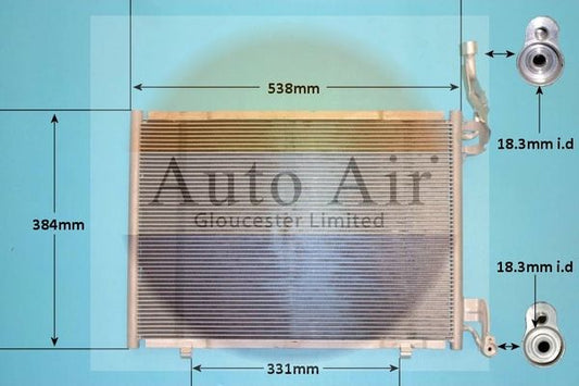 AUTO AIR 16-1413 Air Conditioning Condenser A/C Air Con Fits Ford Ecosport