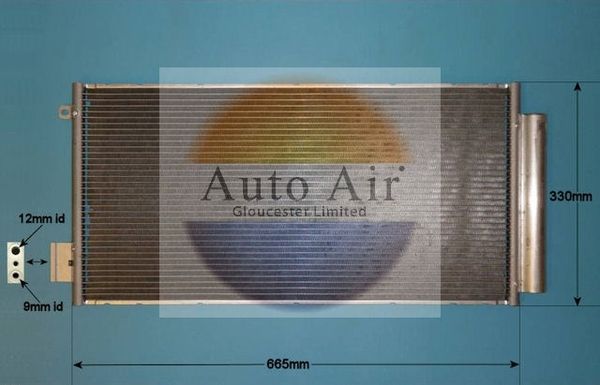 Auto Air 16-1993 A/C Air Con Condenser Air Conditioning Fits Fiat Tipo 500L