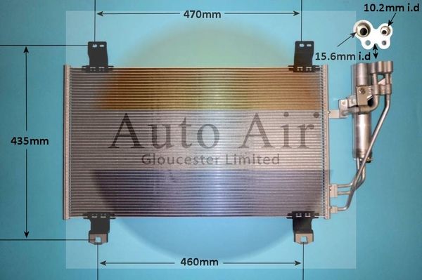 Auto Air 16-9996 A/C Air Con Condenser Air Conditioning Fits Mazda Mazda2 CX-3