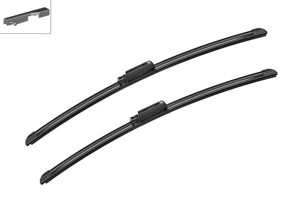 2 x BOSCH AEROTWIN A017S Flat Wiper Blades (Pair) 555/555mm Length Fits Audi