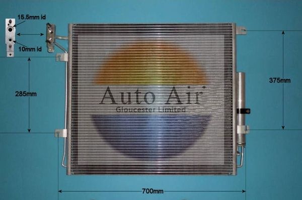 AUTO AIR 16-1108 Air Conditioning Condenser Air Con Replacement Fits Land Rover