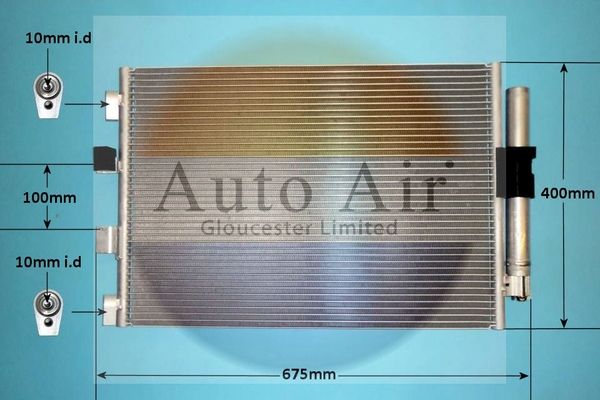 AUTO AIR 16-9127 Air Conditioning Condenser A/C Air Con Replacement Fits Ford