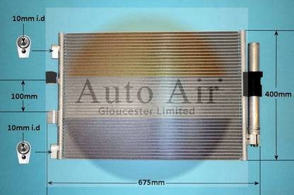 AUTO AIR 16-9127 Air Conditioning Condenser A/C Air Con Replacement Fits Ford