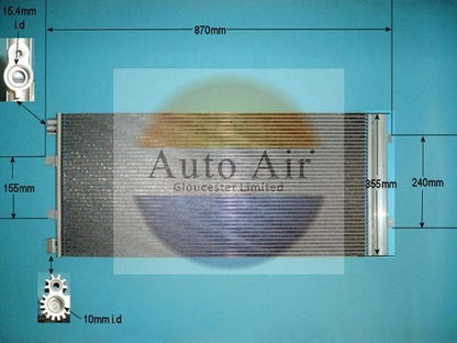 Auto Air 16-9945 A/C Condenser Air Conditioning Fits Nissan Renault Vauxhall
