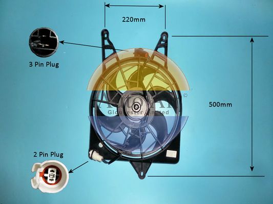 AUTO AIR 05-1140 Radiator Fan Electric Motor Centre Fits Hyundai Coupe Lantra