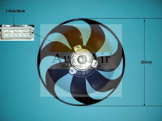 AUTO AIR 05-1169 Radiator Fan Electric Motor Centre Fits Seat Arosa VW Lupo