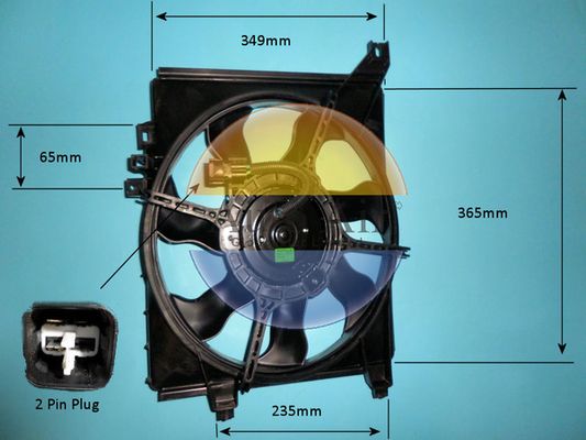 AUTO AIR 05-1444 Radiator Fan Electric Motor Centre Cooling Fits Hyundai Getz