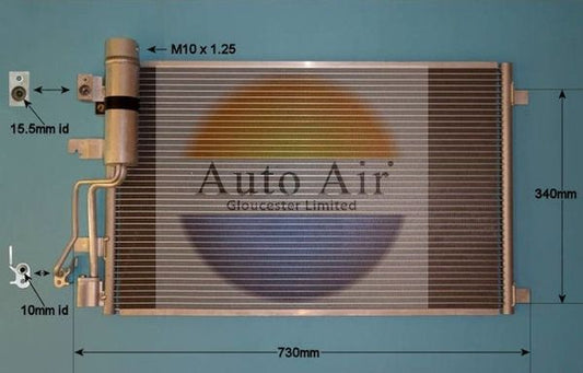 AUTO AIR 16-1343 Air Conditioning Condenser Fits Nissan Qashqai/Qashqai+2