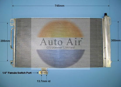AUTO AIR 16-1351 Air Condenser A/C Air Conditioning Fits Mercedes-Benz SLK