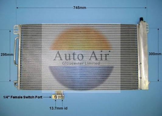 AUTO AIR 16-1351 Air Condenser A/C Air Conditioning Fits Mercedes-Benz SLK