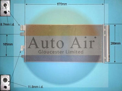AUTO AIR 16-1450 Air Conditioning Condenser Fits Vauxhall Corsa Corsavan