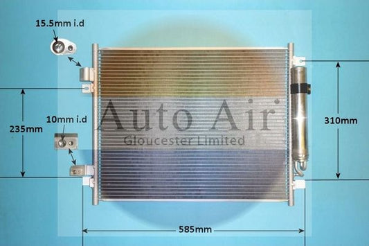 Auto Air 16-6237 A/C Air Con Condenser Air Conditioning Fits Nissan Note