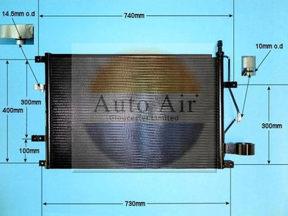 AUTO AIR 16-6549 Air Conditioning Condenser A/C Air Con Replacement Fits Volvo
