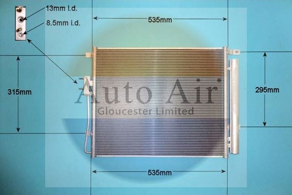 Auto Air 16-9828 Air Conditioning Condenser Fits Hyundai Santa Fe Grand Santa Fé