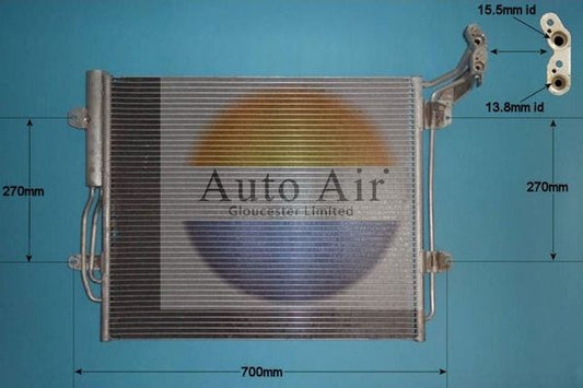Auto Air 16-9977 A/C Condenser Air Conditioning Fits Seat Alhambra VW Sharan