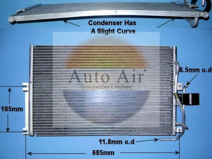 AUTO AIR 16-1239 Air Conditioning Condenser A/C Air Con For Vauxhall Vectra