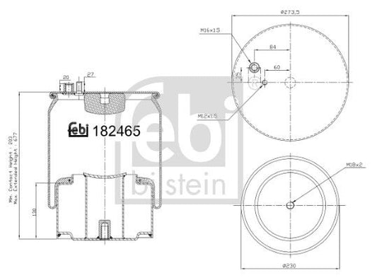 Air Suspension Bellow Febi Bilstein 184254 Fits MAN