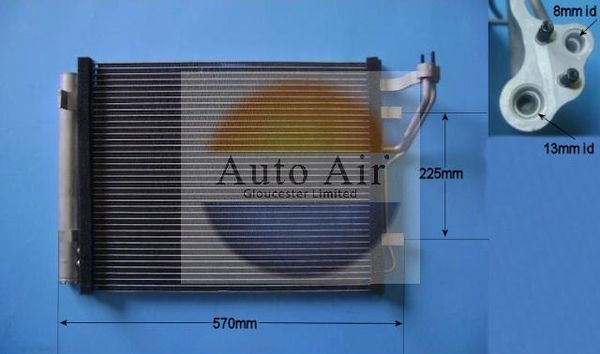 AUTO AIR 16-9004 Air Conditioning Condenser Fits Hyundai i30 Kia Cee'D Pro Cee'D